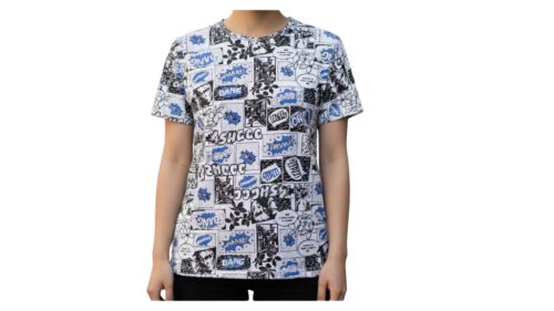 Kék-fehér mintás póló