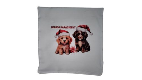  Boldog Karácsonyt Kutya- félszatén párnahuzat