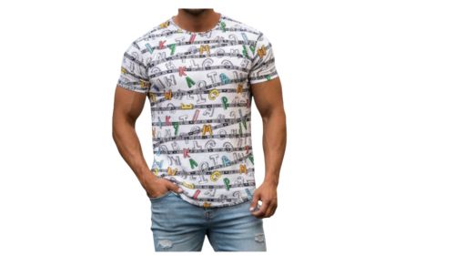 Színes, betű mintás póló 