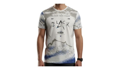 Feliratos pamut póló-fehér