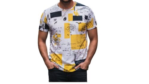 Feliratos sárga póló