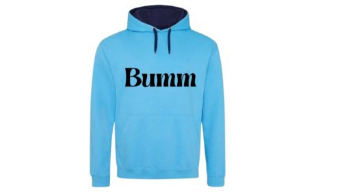 BUMM feliratos-világoskék pulóver