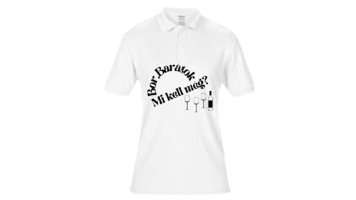 Bor Barátok-mi kell még-férfi/Unisex galléros póló