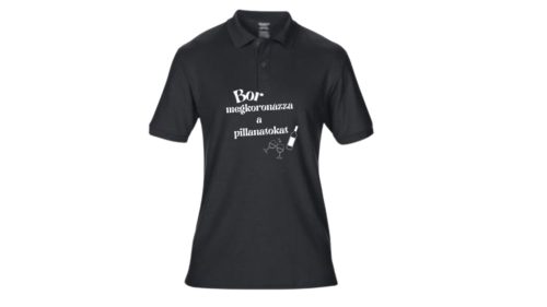 Bor megkoronázza a pillanatokat-férfi/Unisex galléros póló