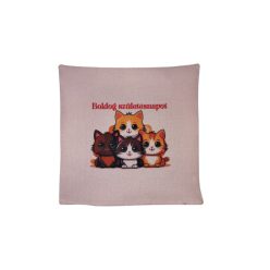 Boldog születésnapot Cica- vászon párnahuzat