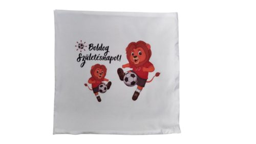 Boldog születésnapot-foci-fehér párnahuzat