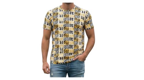 Sárga betű mintás póló