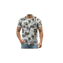 Mintás póló fekete/kék 