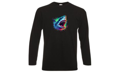 Cápa-fekete hosszú póló