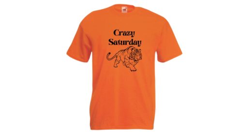 Crazy saturday - Tigris-férfi/Unisex póló