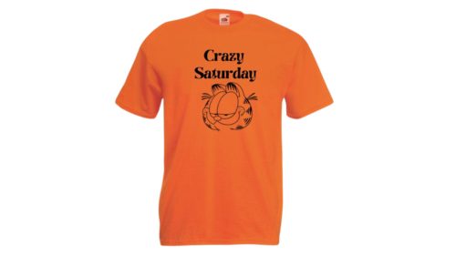 Crazy saturday -Garfield-férfi/Unisex póló