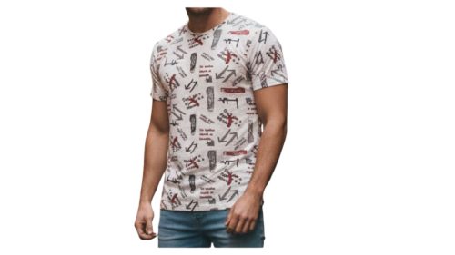 Mintás póló fekete - bordó