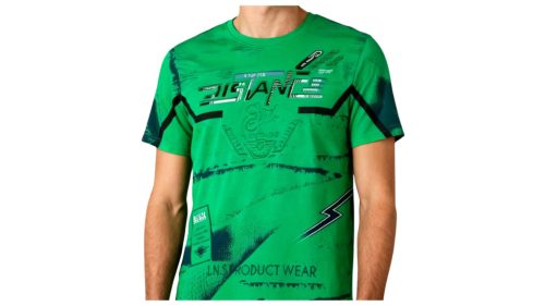 Feliratos pamut póló-világoszöld