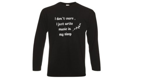 I don't snore, I just write music in my sleep- fekete hosszú póló