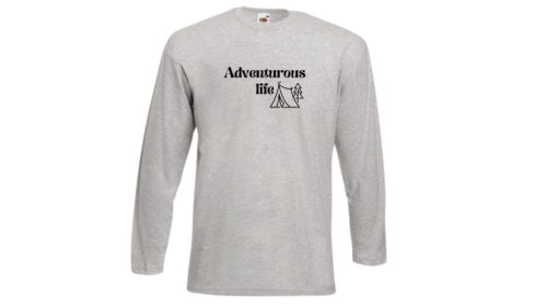 Adventurous life-szürke hosszú póló