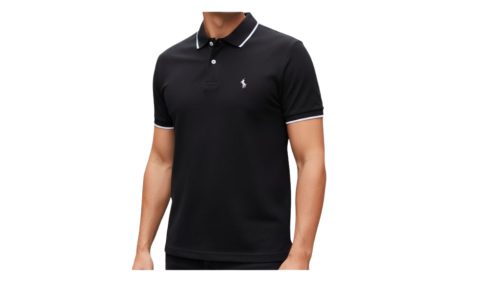 Galléros póló - fekete