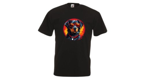 Fekete kutya-férfi/Unisex póló