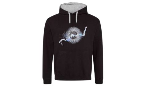 Fény-fekete/szürke pulóver