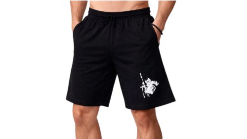 Fekete pamut rövidnadrág-Katona