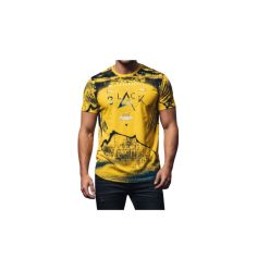 Feliratos pamut póló-citromsárga 