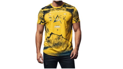 Feliratos pamut póló-citromsárga 