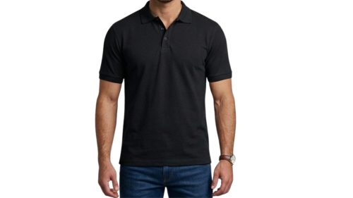 Galléros póló -fekete