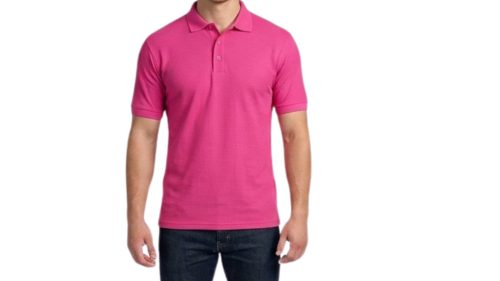 Galléros póló - sötét rózsaszín