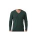 Hosszú ujjú V-nyakú póló-sötétzöld