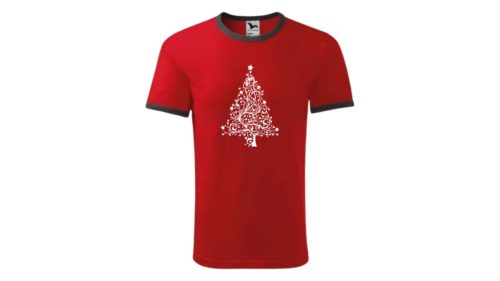 Karácsonyfa-piros póló