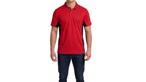 Galléros póló-piros/fekete