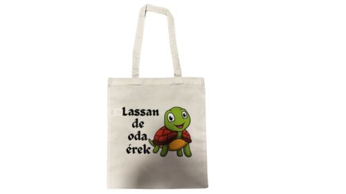 Lassan de oda érek-fehér vászontáska