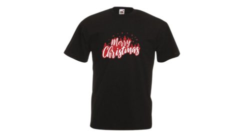 Merry Christmas-fekete póló