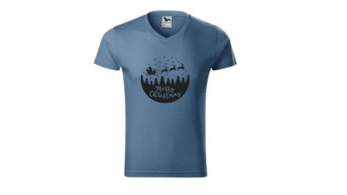 Merry Christmas-kék póló