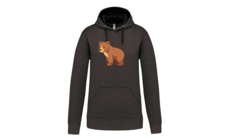 Medve-sötétszürke/fekete pulóver