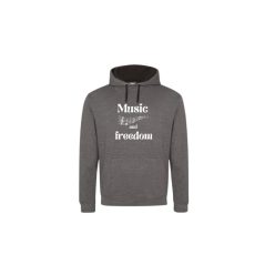  Music and freedom-szürke pulóver