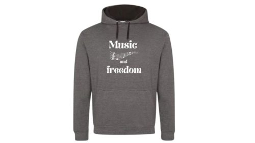  Music and freedom-szürke pulóver