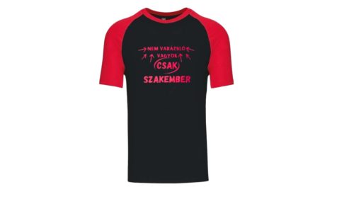 Nem varázsló vagyok,csak szakember-fekete/piros-férfi/Unisex póló