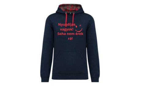  Nyugdíjas vagyok! Soha nem érek rá-sötétkék pulóver