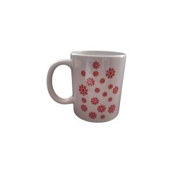 Piros Hópehely-fehér bögre