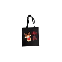 Rénszarvas-fekete vászontáska