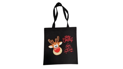 Rénszarvas-fekete vászontáska