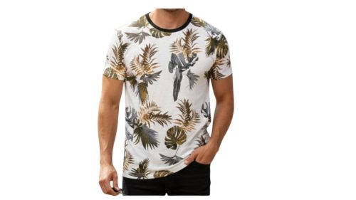 Pálma leveles póló barna