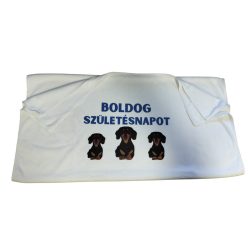 Boldog születésnapot Kutya-fehér törölköző