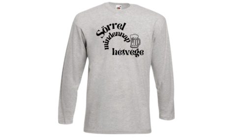 Sörrel-mindennap hétvége-szürke hosszú póló