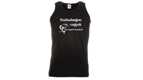 Szabadságon vagyok És megyek horgászni-fekete férfi trikó