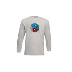 Ying-Jang-szürke hosszú póló