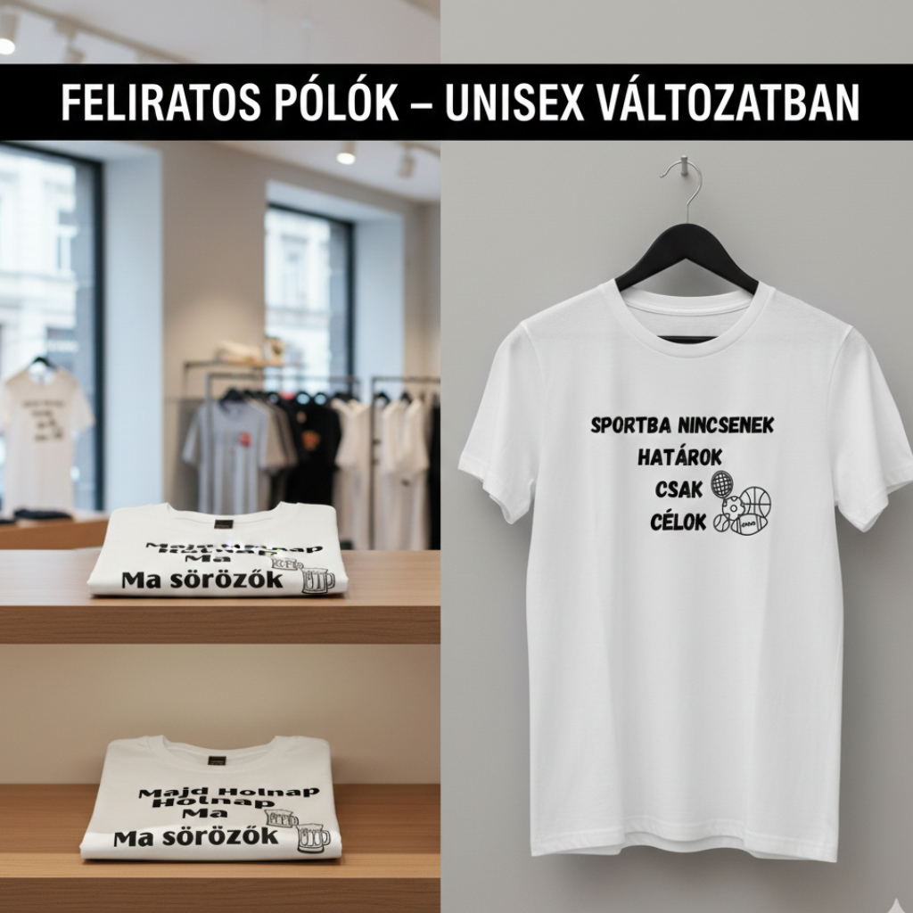 Feliratos pólók – Unisex változatban