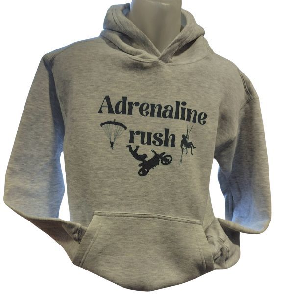 Adrenaline rush feliratos- világosszürke pulóver
