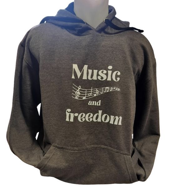 Music and freedom-szürke pulóver