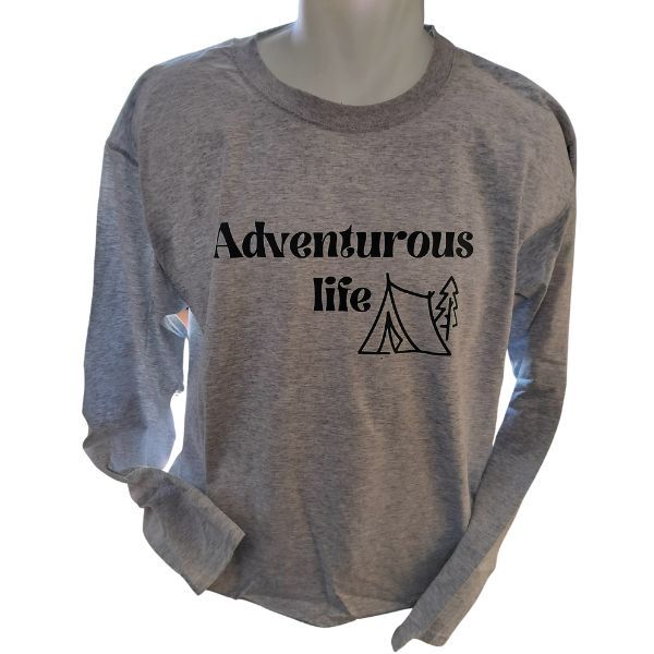 Adventurous life-szürke hosszú póló
